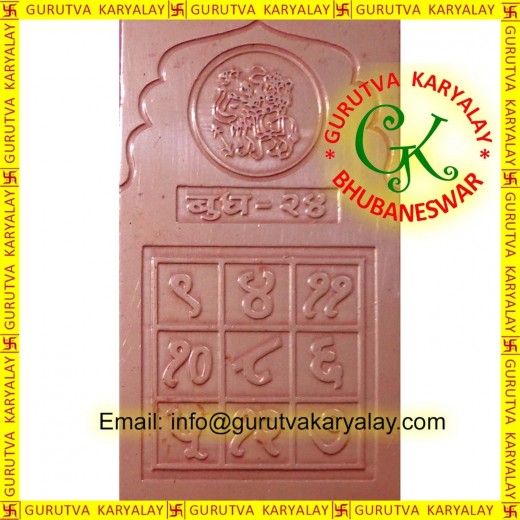 Budha Yantra 1”X2” Pure Copper